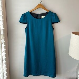 Review Teal Short Sleeve Shift Dress